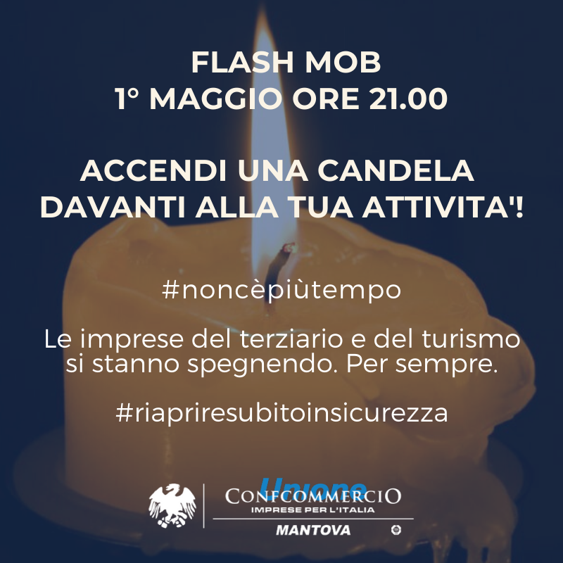 #NONCÈPIÙTEMPO: domani sera alle 21 flash mob delle imprese del terziario