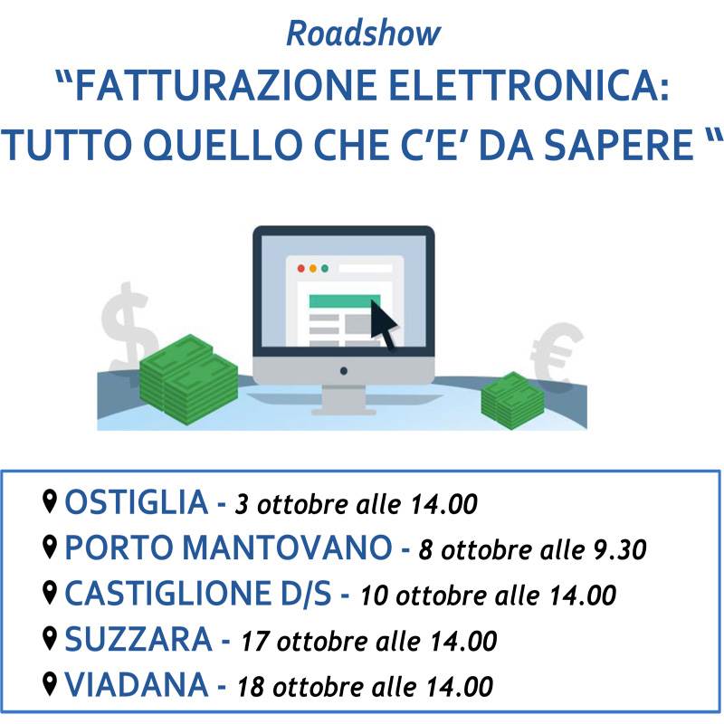 Roadshow sulla fatturazione elettronica: cinque incontri sul territorio