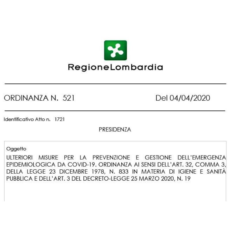 Nuova ordinanza di Regione Lombardia valida fino al 13 aprile: confermate le misure restrittive in vigore con alcune novità
