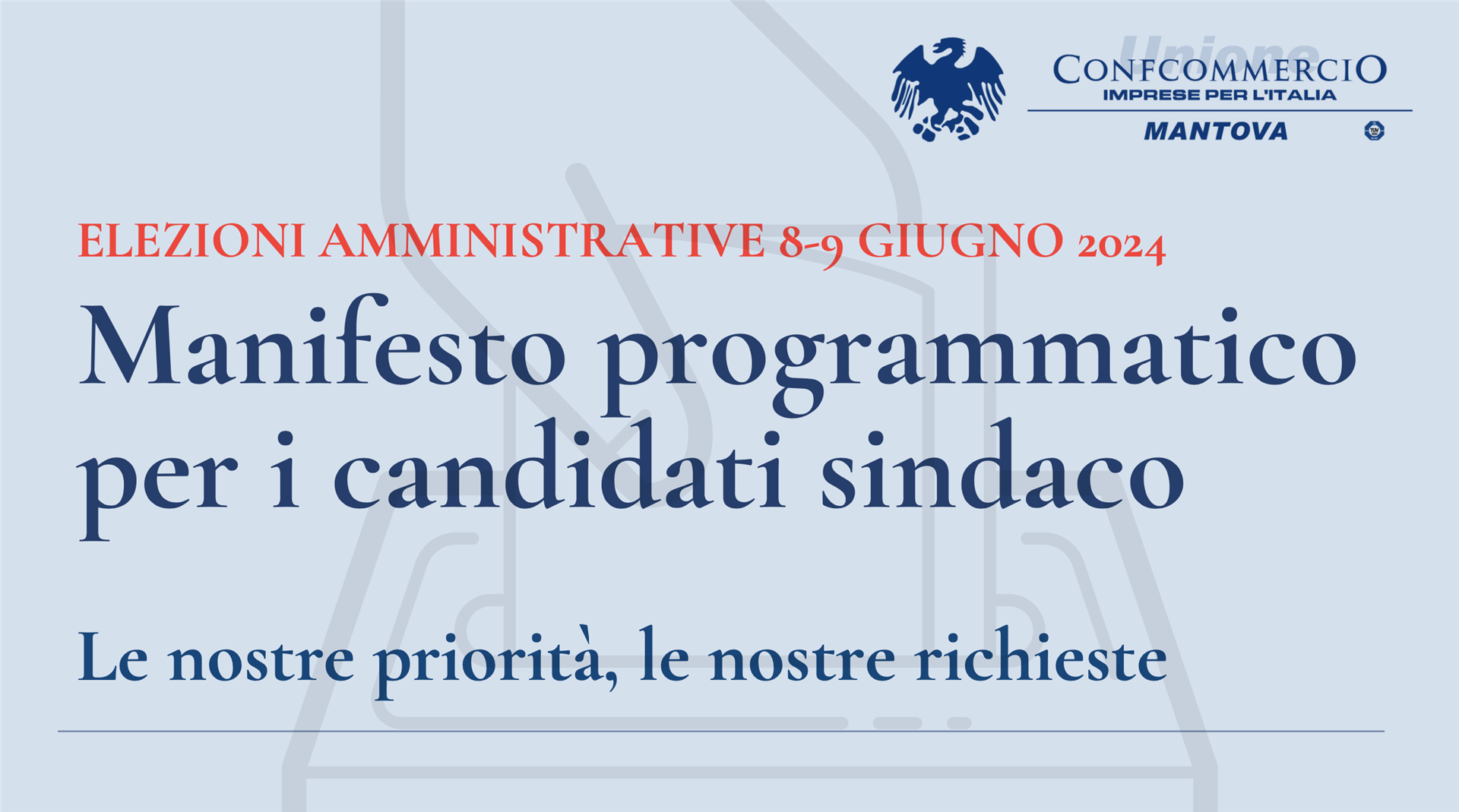 Manifesto Confcommercio per i candidati a sindaco dei comuni Mantovani