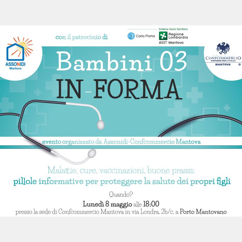 Assonidi-Confcommercio Mantova promuove un incontro pubblico sulla salute dei bambini nella prima infanzia