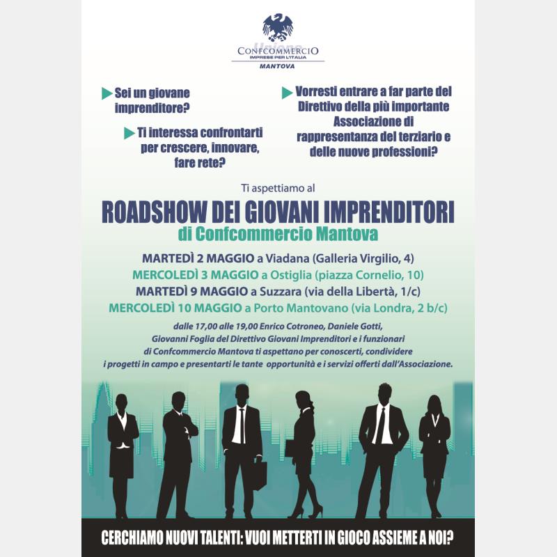 Dal 2 maggio il Roadshow dei Giovani Imprenditori di Confcommercio Mantova