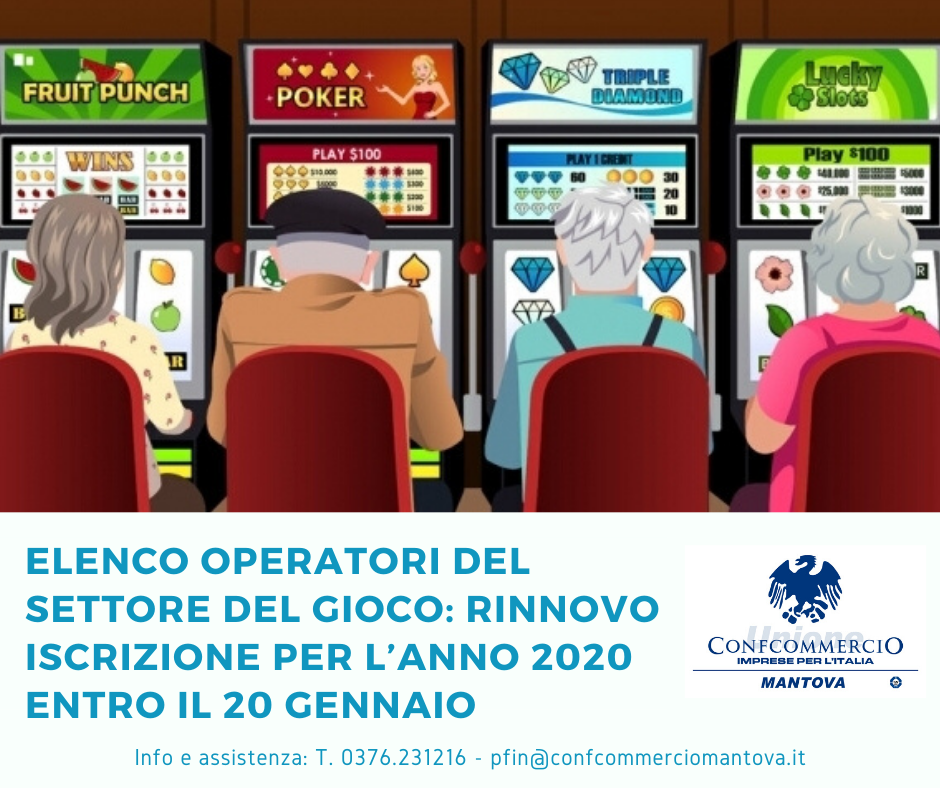 Elenco operatori del settore del gioco: rinnovo iscrizione per l’anno 2020 in modalità telematica entro il 20 gennaio