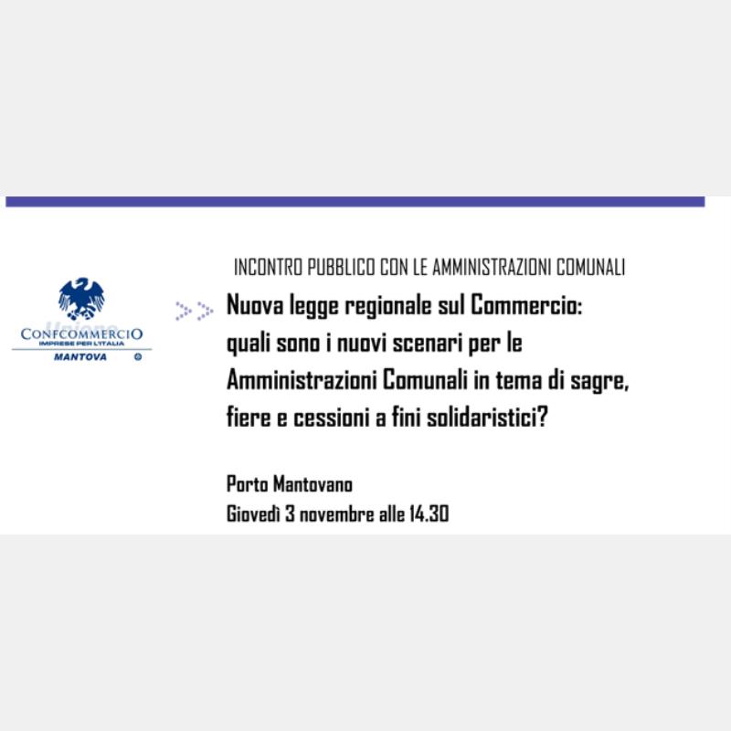 Nuova legge regionale sul commercio: il 3 novembre focus di approfondimento con l'Assessore regionale Parolini