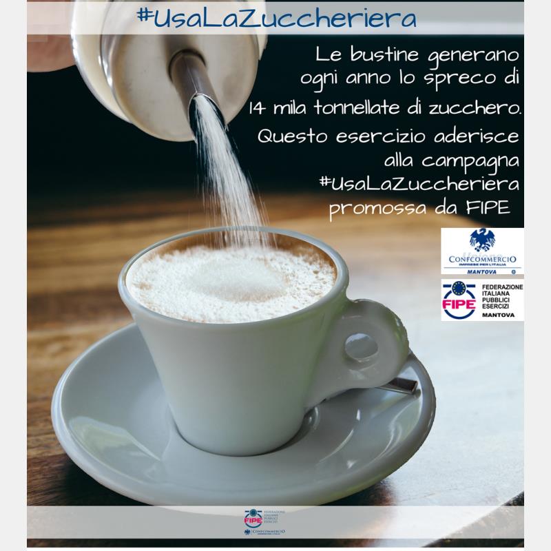 #USALAZUCCHERIERA,  la campagna di Fipe per sensibilizzare i consumatori contro lo spreco di zucchero dovuto all’uso delle bustine